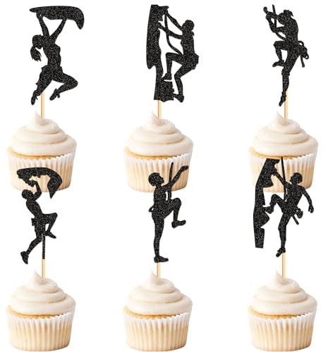 Blumomon 24 Stück Kletter-Cupcake Topper Geburtstag Kuchendekoration Supplies für Männer Jungen Mädchen