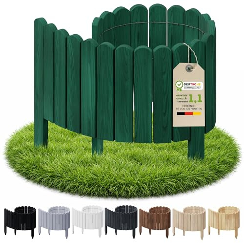 Floranica Bordura Giardino H 30 x L 100 cm Verde Bordo Prato Legno flessibile