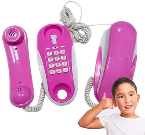 Genikeer Spieltelefon Kinder Mit Kabel, Spielzeugtelefon Für Kinder, Gegensprechanlage Kinder, Kinder Telefon Spielzeug Mit Kabel, Kinder Rollenspiel Telefon, Realistisches Handydesign