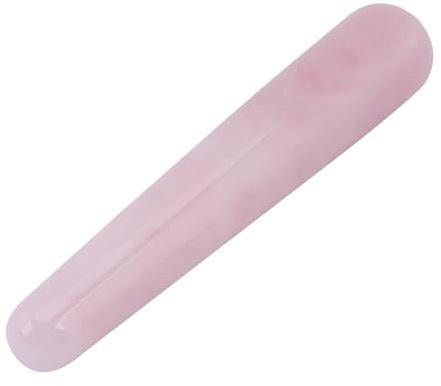 Varilla de Masaje de Piedra Rosa Blanca de 100 Mm - Varita de Masaje Facial Suave para Spa, Masaje de Puntos Terapéuticos - Herramienta de Masaje de Cristal de Cuarzo (#1)