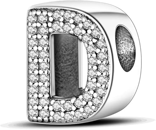 XWN Buchstabe Charm Anhänger Damen Alphabet A-Z 925 Sterling Silber für Armband Charms Beads passend für Pandora Armband und Halskette, Kompatibel mit Europäischen Armbänder für Frauen Z240