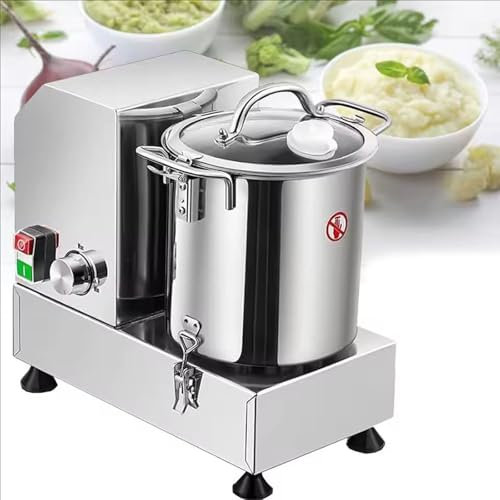 guoyjmm 6/9/15L Commercial Food Processor, Heavy Duty Electric Vegetable Chopper, Stainless Steel Multifunctional Meat Grinder Veggie Cutter Mincer for Potato, Onion, Ginger, Cabbage,6L