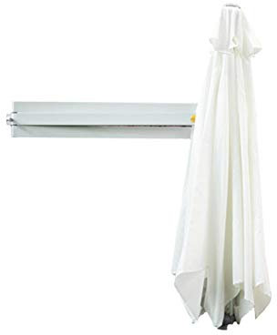 Garden parasols White Wall Mounted Outdoor Garden Patio Balcony Tilting Parasols with Aluminium Bracket 8ft Outdoor parasols