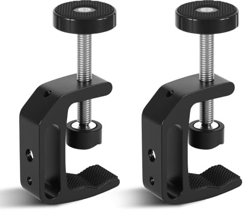 C Morsetto, morsetti in acciaio inox C, 2 pezzi morsetti a vite c morsetto morsetto morsetto a vite metallo in lega di alluminio con foro filettato da 1/4 e 3/8 per edifici, montaggio a casa