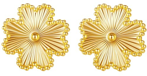 Kleeblatt Ohrringe Silber 925 Stecker,Ohrstecker Sterling Silber 925,Damen Cc Ohrring,Clover Gold Ohringe für Frauen,Glückssymbol,Earringe for Women,Dupes,Ideal Geschenk für Frauen,Mode Schmuck