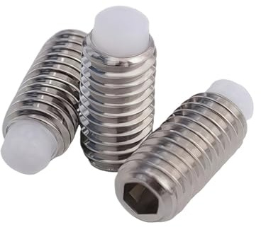 Madenschrauben-Set mit Innensechskant aus Edelstahl – M2, M2,5, M3, M4, M5, M6, M8, M10, M12 – 2 Stück/10 Stück Schrauben mit Nylonspitze(M4X9 10PCS)