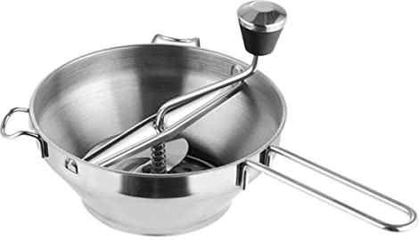 FUNNETOYU Moulin Manuel Acier Inoxydable Pour Purée Et Confiture Disques De Broyage Anti-dérapant Pour Fruits Légumes