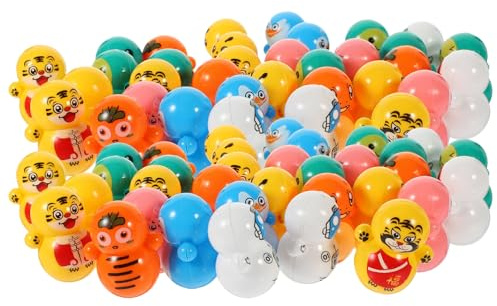 BESPORTBLE Set 60 Pezzi Giocattoli Tumbler Mini Animali in Plastica Colore Assortito Decorazione da Scrivania Facile da Conservare per Bambini Festa di Colore Casuale Stili multipli