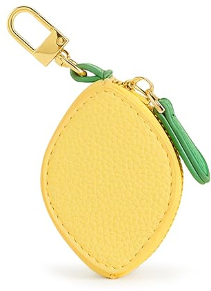 Zernblend Mini Geldbörse Damen, Schlüsseletui Damen, Coin Purse, Schlüsseletui, Süßer Leder Taschenanhänger, Halloween, Christmas (Zitrone)