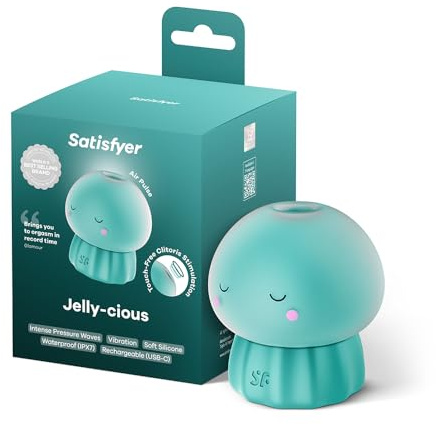 Vibromasseur Satisfyer Jelly-cious à ondes de pression | Vibromasseur méduse à 2 moteurs | Airpulse et vibrations | Étanche (IPX7) | Silicone | Vibromasseur clitoridien | Sextoy pour femme | Nomade