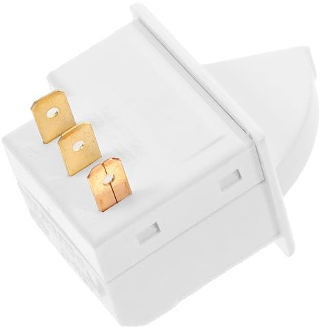 3 Interruptor Blanco Puerta Luz de Pines para Refrigerador | Repuesto para Reparación del Electrodoméstico, Control Automático de Iluminación, Metal y Plástico