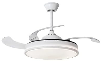 NARVI Ventilador de Techo Ø 40 cm con 3 Palas Transparentes | Motor DC de 30W | Control Remoto | Función Invierno/Verano | Blanco