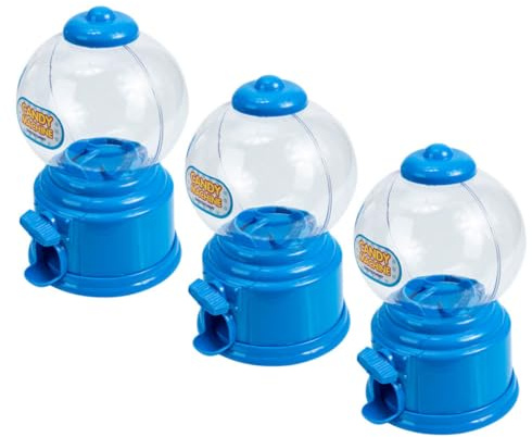 HOOTNEE 3Pcs Mini Candy Vending Machine for, Plastic Gumball Dispenser, Candy Machine Party Favor and Sweet Treat Holder