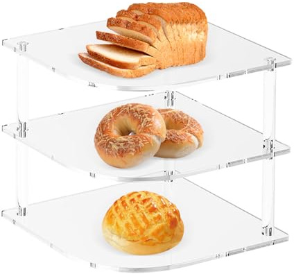 Genomskinliga hyllor för display - 3-vånings Modern Genomskinlig Hållare | shörnshylla med Displayställ,för, Lägenhet, Badrum, Restaurang, Lantgård, Fest, Snack,
