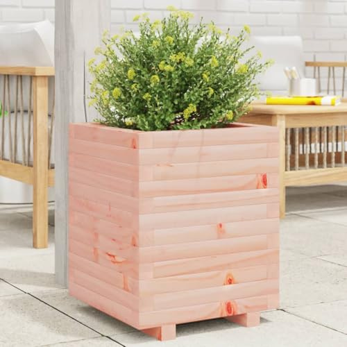 Vaso per piante in legno massiccio Douglasie, 40 x 40 x 49,5 cm, robusta aiuola rialzata verticale per giardino, balcone e terrazza, resistente vaso di grandi dimensioni