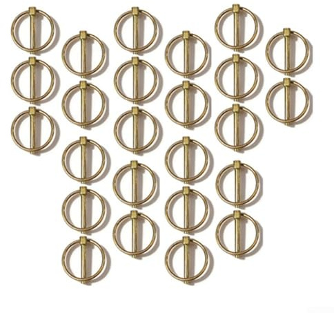 25 Stück Edelstahl-Federverriegelungsstifte mit selbstsichernden Ringen, 39 mm x 9,5 mm, goldene Splinte für Boote, Kajaks, Anhänger, Möbelmontage und Heimwerker (M10)