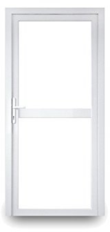 Nebeneingangstür - Klarglas oben und unten mit Mittelbalken - 2-fach-Verglasung - 60mm Profil - außen Knauf - BxH: 800x2100 - DIN Rechts