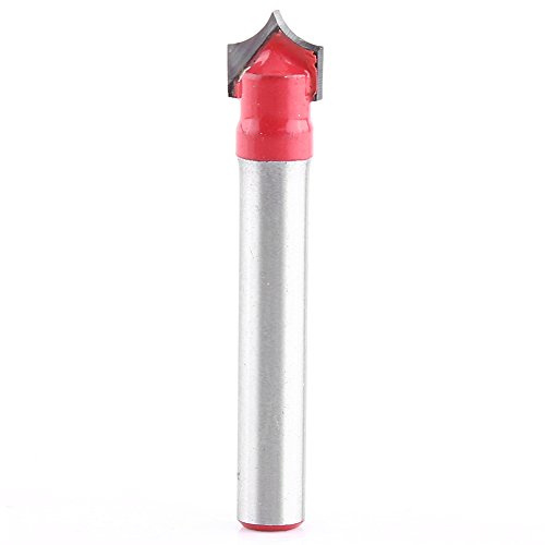 Akozon Fresa Incisione Legno 6mm Codolo 3D CNC Incisione Strumento per Incisione artigiano del Legno con Punta ad ago con scanalatura a V(8mm)