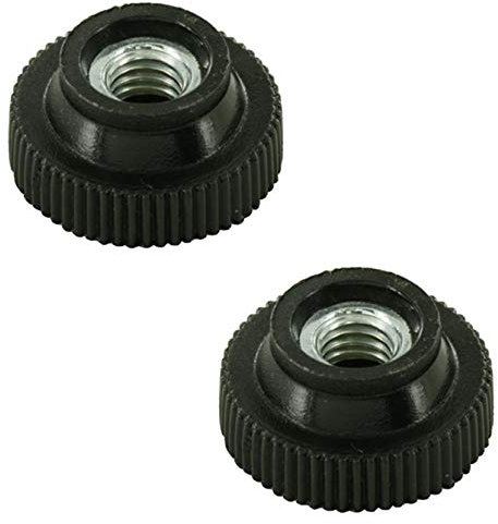 2x Rändelmuttern Schaft M4 M5 M6 Rändelschraube Gewindebuchse umspritzt und durchgängig kunststoff stahl (M4)