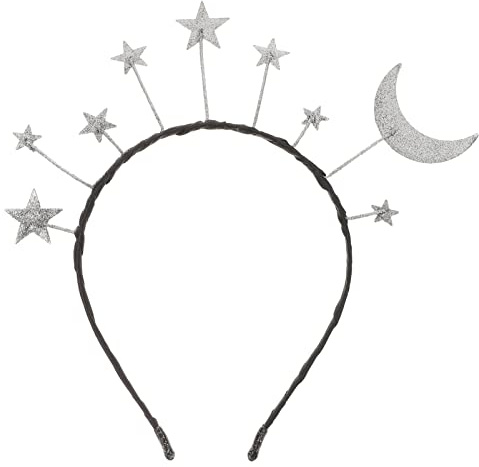 VALICLUD Glitzer Party Stirnband Mit Stern Und Mond Motiv Mode Haarreif Für Geburtstagsfeier Cosplay Kostüm Zubehör Damen Und Kinder Kopfschmuck