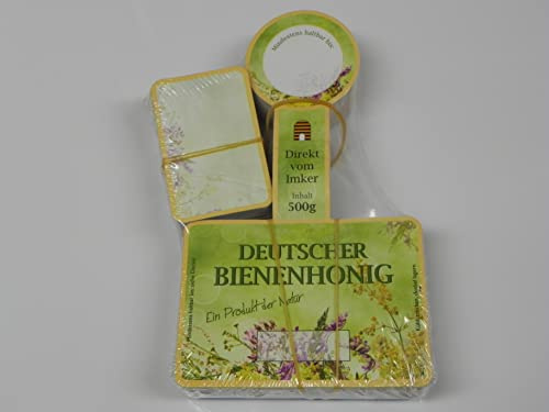 100 Etiketten f.500g neutral Blumenwiese rundes Siegel selbstklebend,Honig,Imker,Aufkleber,Rütli Imkerei Honigglasetiketten