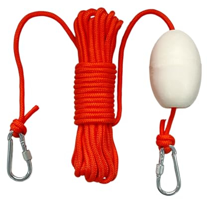 BeGrit Heavy Duty Float Rope 10M Kayak Tow Rope Anchor Line with Stainless Steel Clips Marker Buoy for Drift Socks Harness Jet Ski PWC Boat Canoe Kayak Pontoon