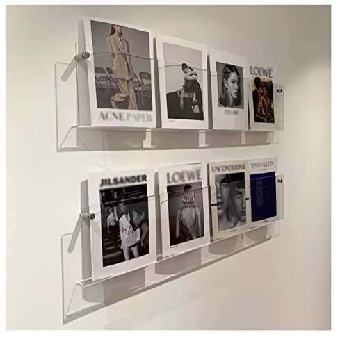 Prospektständer/Prospekthalter Ständer 2er-Pack Acryl Klar Magazine Rack Broschürenhalter, Mode Hängend Katalog-Literatur-Halter Wandmontage, Für Büro Kirche Kinderzimmer Kaffeehaus (Size : Length 1