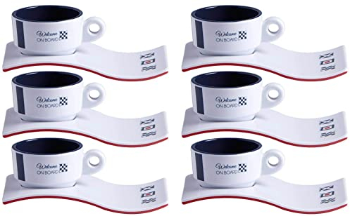 Marine Business Set di 6 tazze da caffè con sottobicchieri, in melamina, Venezia