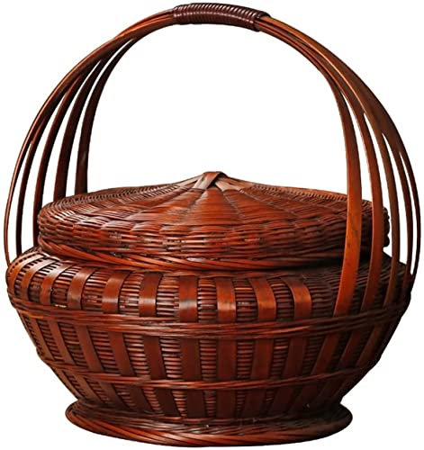 Corbeille à Fruits Panier à Fruits Bol de Fruits Panier de fruits durable panier de pique-nique rétro tissé à la main panier de pique-nique avec couvercle paniers de pique-nique shopping panier panier