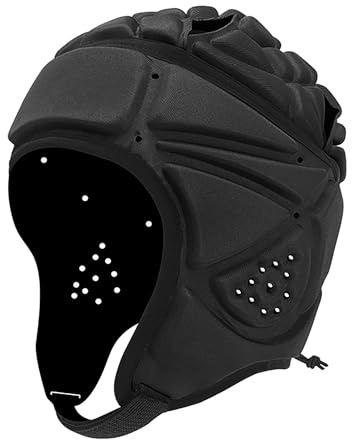 GOHASPW Rugby Helmet Football Headguard Black Soft Shell Helmet Soccer Headgear