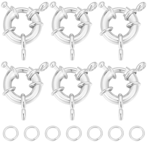 Beebeecraft 10 Stück/Box Federringverschlüsse Aus Sterlingsilber Mit Karabinerverschluss Für Schmuck Armbandverschlüsse Verbinder Mit 20 offenen Biegeringen Für Die DIY Schmuckherstellung