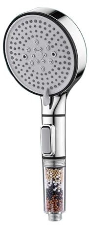Bokaiya Duschkopf und Schlauch mit dreifacher Filtration, Neueste 5-Modi-Hochdruck-Duschköpfe, Universal Hartwasserenthärter Duschkopf (Silber)