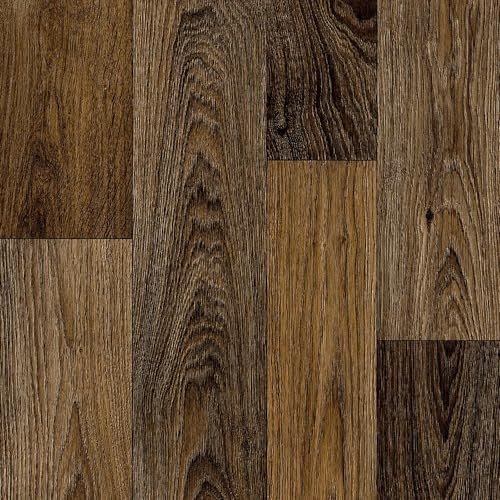 Wood Effect Dark Brown Anti-Slip Vinyl Flooring For LivingRoom, Hallways, Kitchen, 2.8mm Thick Cushion Backed Vinyl Sheet, Waterproof Lino Flooring-1m(3'3) X 2m(6'6)-2m²