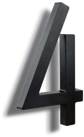 HASWARE Numéros de maison élégants en ABS de 6 pouces (15 cm) – Design élégant noir – Durable et facile à installer (noir, 4)