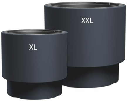 MELTOM Blumenkübel Blumentopf mit Herausnehmbaren Einsatz Rund Frostbeständiger Modern Matt 2er-Set (Anthrazit, Set: XL + XXL)