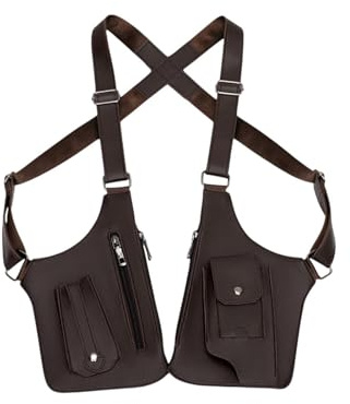 Dickly Leder Fanny Pack Gürteltasche für Frauen und Männer, Outdoor Holster Pouch Taschen Handytasche Unterarm wasserdicht Umhängetasche Crossbody Geldgürtel für Reisen Camping Wandern, Stil f