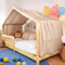 FloraVigo Handgefertigte Bettdecke für den Innenbereich, 100% Baumwolle, Musselin, Bettüberwurf für Zuhause, Bettdekoration, geeignet für Mädchen, Jungen, Kinderbettvorhang (132 x 360cm Hellbeige)