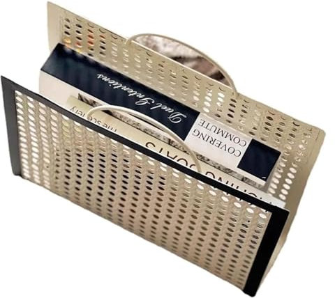 Zeitungsständer, Zeitungsständer Retro Eisenimitat Rattan Zeitungsständer HollowOut Design Zeitschriftenständer Einfaches Wohnzimmer Bücherregal Display for Badezimmer, Schlafzimmer, Wohnzimmer Und Bü
