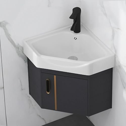 YUGXTH Angolare Bagno Lavabo, Lavandino Lavabo Bagno da Parete, Lavabo Bagno Angolare, Mobile da Bagno con Montaggio a Parete, Lavabo in Ceramica, per Cucina e Casa(48cm/18.9in)