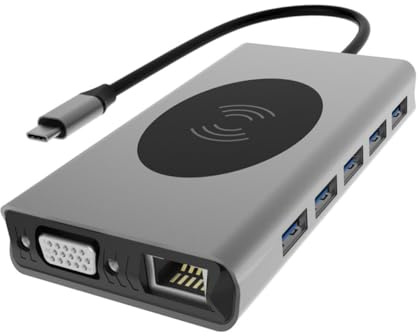 Holibanna Cargador USB c Concentrador Aleación De Aluminio Carga Inalámbrica Adaptador De