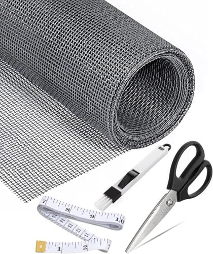 Fliegengitter Fenster Fliegennetz Meterware (120x 250 cm grau) Insektenschutz Fiberglas Mückenschutz, Moskitonetz, Fiberglasgewebe UV-beständig für Fenster & Tür (grau) 2025 new