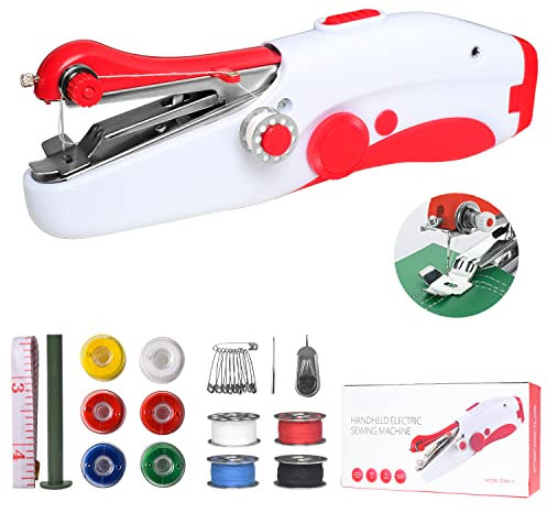 Handnähmaschine, Einfach zu Bedienende, Tragbare Mini-Elektronähmaschine für Anfänger und Erwachsene, Schnellstich, Geeignet zum Nähen von Kleidung, Heimwerken und für Familienreisen