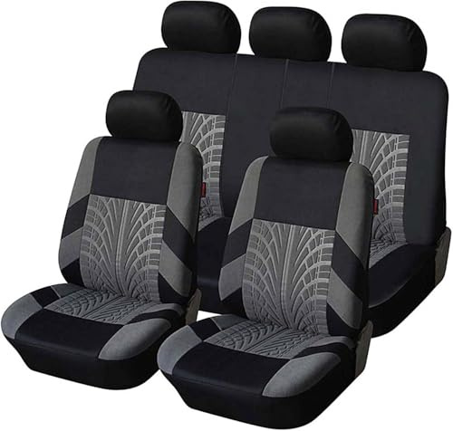 LEMAS Auto Sitzbezüge Sets für VW Caddy V 2020 2021 2022 2023 2024 2025, 5 Sitzer Allwetter Atmungsaktiv Autositz Schonbezug Innenraum Zubehör,C-Grey