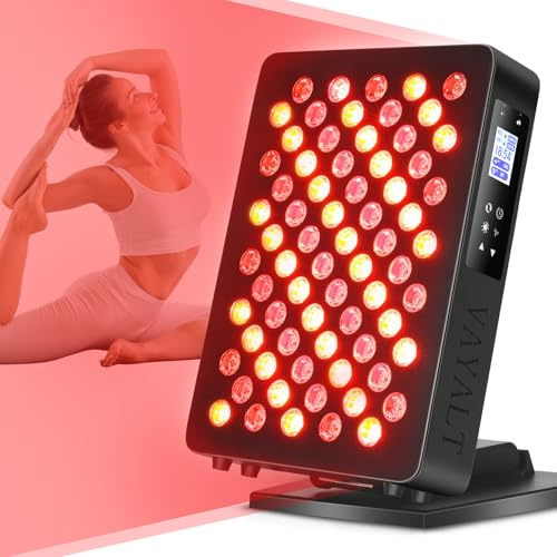 VAYALT Red Light Therapy, Lampada Infrarossi con Timer,Terapia a Luce Rossa per Pelle Migliorata, Sollievo dal Dolore, Recupero Rapido, 650/808nm Terapia Luce Rossa, Lunghezza D'Onda Luce Rossa (A)
