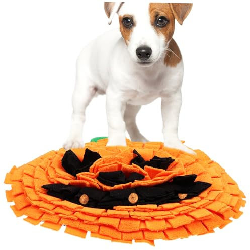 BUGUUYO Pumpkin Formad Sniffmatta i Polar Fleece Söt och Praktisk Doftmatta för och Stora Raser Lätt och Hållbar Säker och Matta för Husdjur