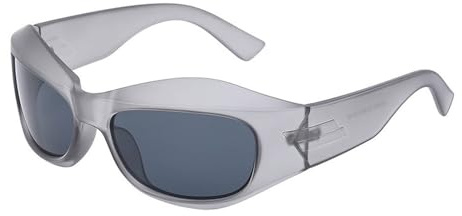 Solglasögon Dam Sport Solglasögon För Herr Sportglasögon Mode Cat Eye Solglasögon Trendiga Steampunk Solglasögon, C8 Transparent Grå