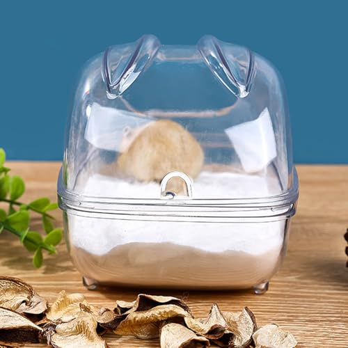 Hamster Sand Bath Container - 6.3x4.33 Inches Polystyrene Small Animal Bathing Box | Durable, Chinchilla Bathtub For Mice & Dwarf Hamsters | Easy Clean Sandbox For Cage Habitat