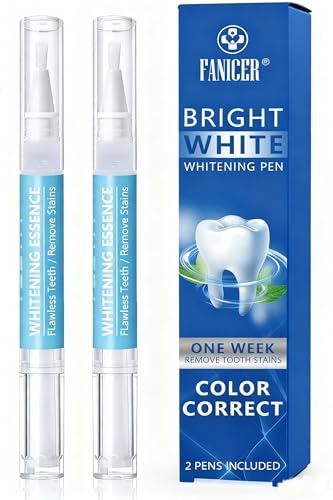 2 Pezzi Penna Sbiancante Denti,Penne Gel Sbiancante per Denti Bianchi,Penna Sbiancantes Dentis Professionale,Rimuove le Macchie Superficiali,Sbiancamento rapido,Facile da Usare,Azzurro