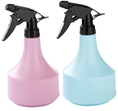 FUNOMOCYA 2 pièces Spray Bottle Set Refillable Plastic Fine Mist Sprayer Lightweight Candy Colors For Garden And Home Use Portable Hand-press Pulverisateur Couleur Couleur Aléatoire