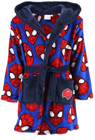 Marvel Spiderman Bata para Niños, Batin de Estar por Casa Infantil, Diseño Bata Polar Suave, Talla 3 Años | Azul